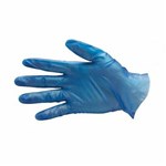 Bastion Vinyl Disposable Gloves Lightly Powdered Blue Pk100
