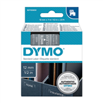 Dymo Tape White on Clear 12mm x 7m Each