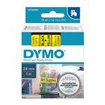 Dymo Tape Black on Yellow 24mm x 7m Each