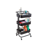 Jasart Art And Craft Trolley 3 Tier Black Each