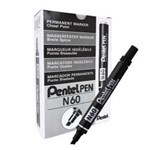 Pentel N60 Chisel Tip Marker Black Bx12